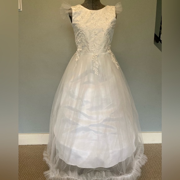 Girls White Pageant Dress size 14-16 - Picture 4 of 4